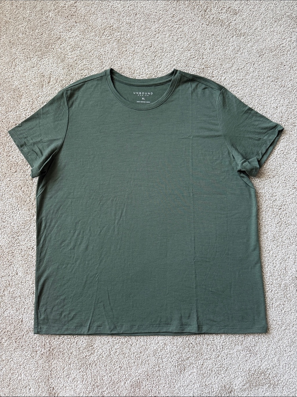 Unbound Merino Green Short Sleeve 100% Merino Wool T Shirt